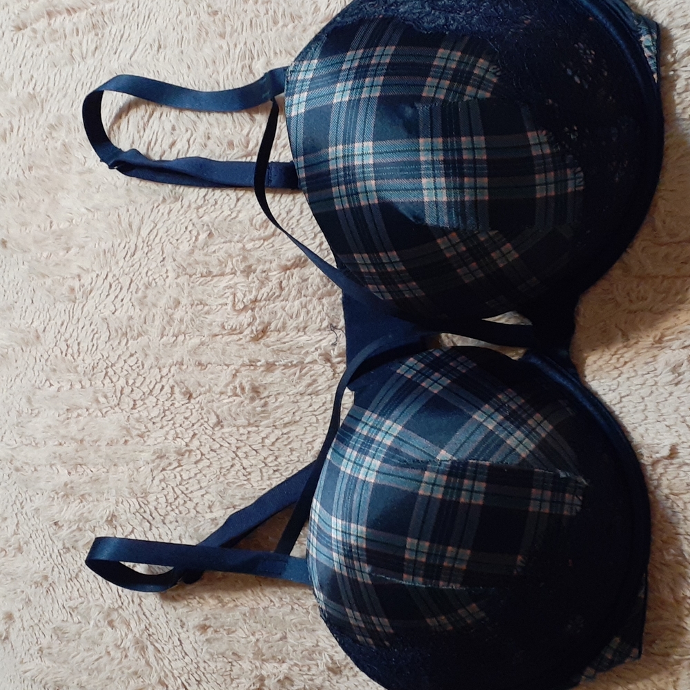 Victoria's Secret Bra Blue Plaid 36D